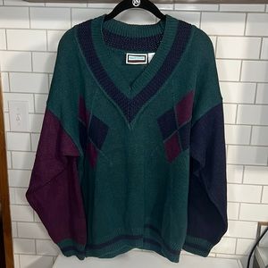 Vintage Weekends V-Neck Oversized Sweater Sz M